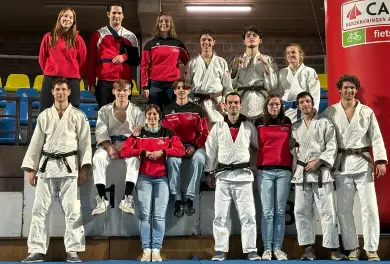 Groepsfoto van judoteam Duffel op de laaste interclub dag