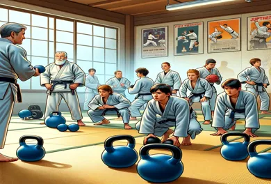 Judoka's die aan krachttraining doen
